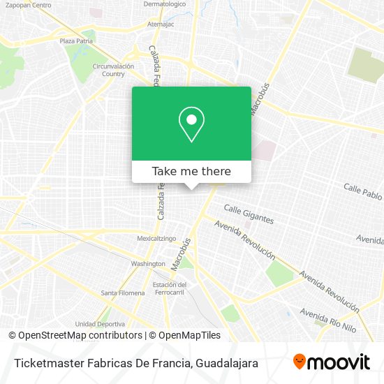 Mapa de Ticketmaster Fabricas De Francia
