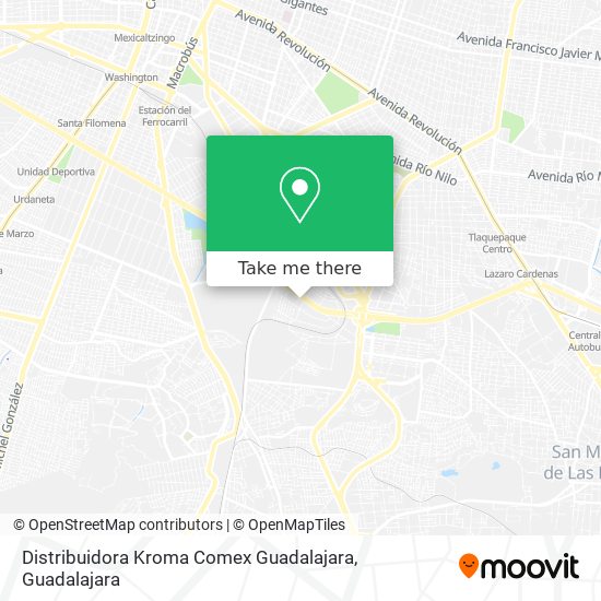 Mapa de Distribuidora Kroma Comex Guadalajara