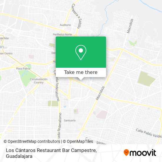 Mapa de Los Cántaros Restaurant Bar Campestre