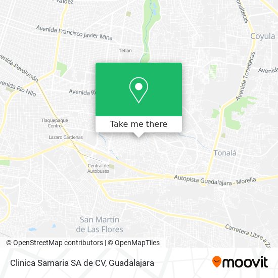 Mapa de Clinica Samaria SA de CV