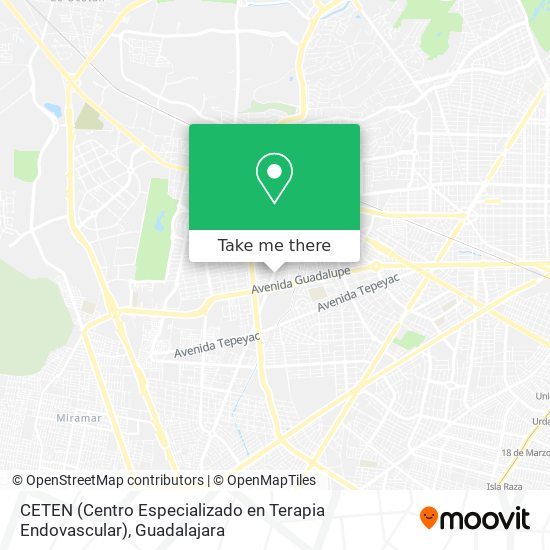 Mapa de CETEN (Centro Especializado en Terapia Endovascular)