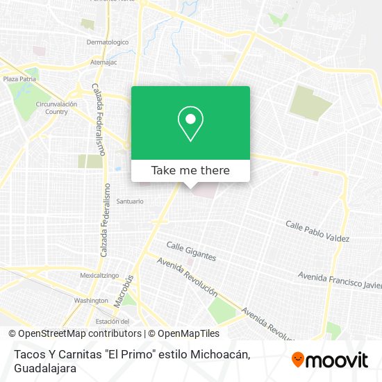 Tacos Y Carnitas "El Primo" estilo Michoacán map