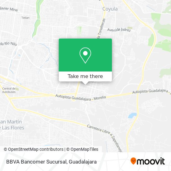 BBVA Bancomer Sucursal map
