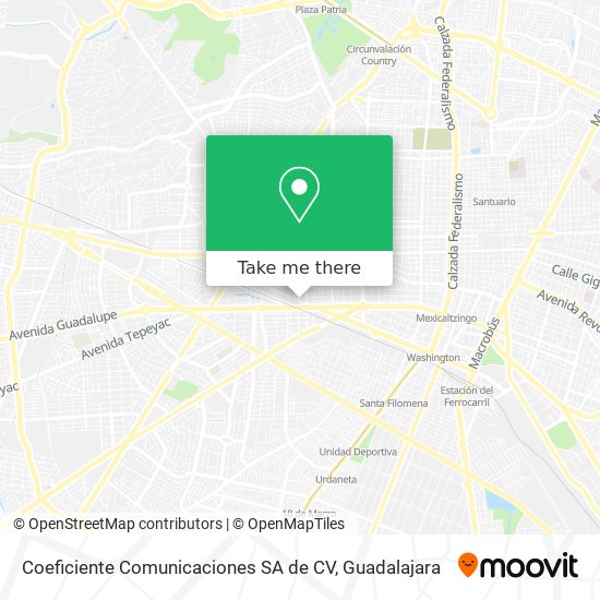 Mapa de Coeficiente Comunicaciones SA de CV