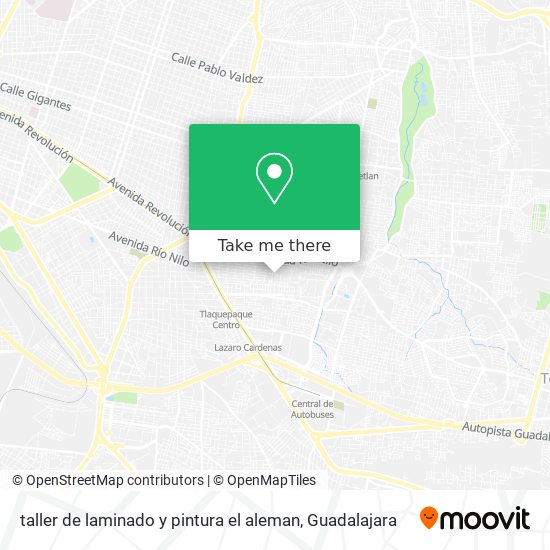 Mapa de taller de laminado y pintura el aleman