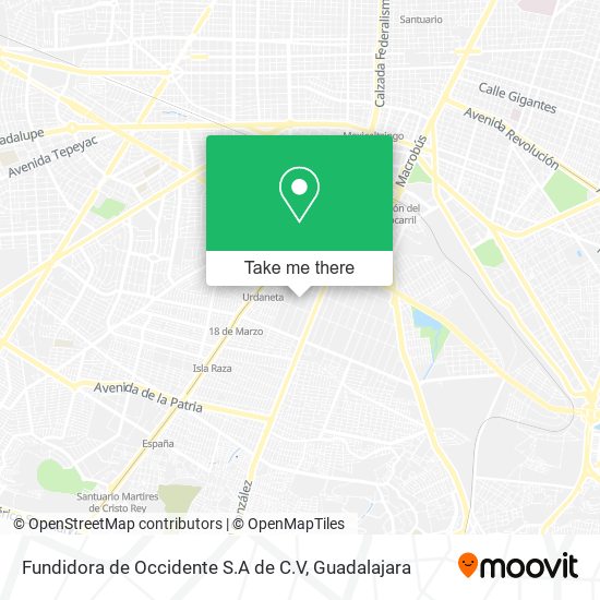 Fundidora de Occidente S.A de C.V map