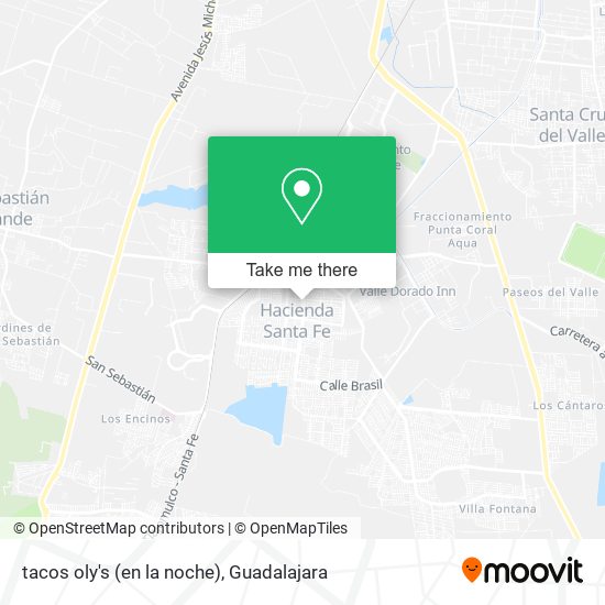 Mapa de tacos oly's (en la noche)