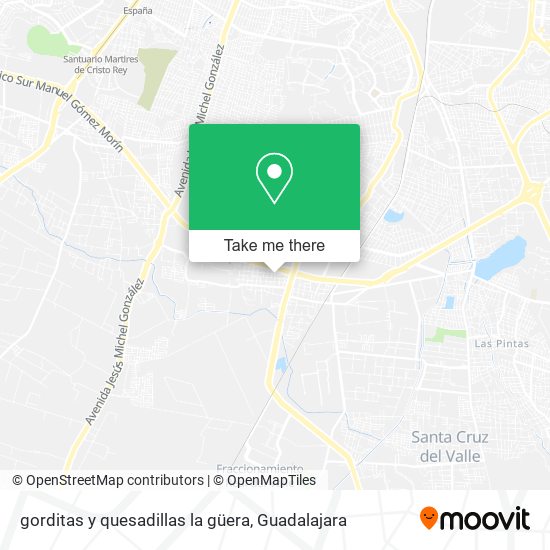 Mapa de gorditas y quesadillas la güera