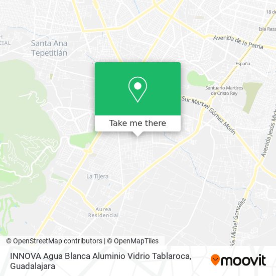 INNOVA Agua Blanca Aluminio Vidrio Tablaroca map