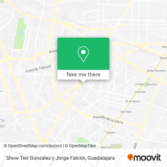Mapa de Show Teo González y Jorge Falcón