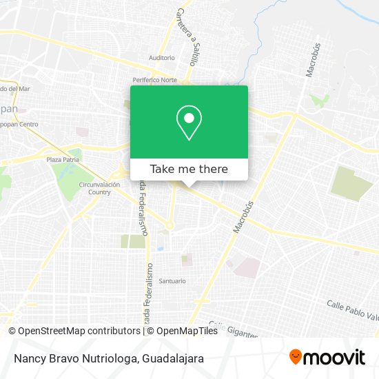 Nancy Bravo Nutriologa map