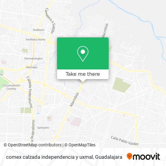 comex calzada independencia y uxmal map
