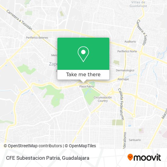 Mapa de CFE Subestacion Patria