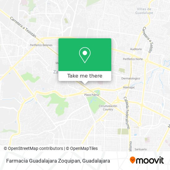 Farmacia Guadalajara Zoquipan map