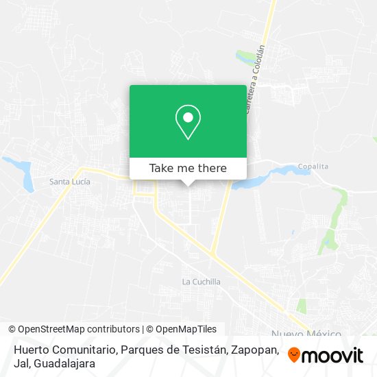 Mapa de Huerto Comunitario, Parques de Tesistán, Zapopan, Jal