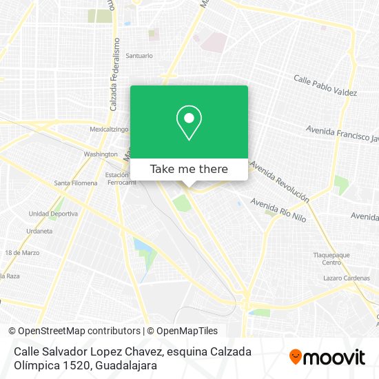 Mapa de Calle Salvador Lopez Chavez, esquina Calzada Olímpica 1520