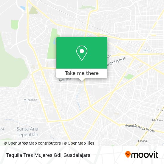 Mapa de Tequila Tres Mujeres Gdl