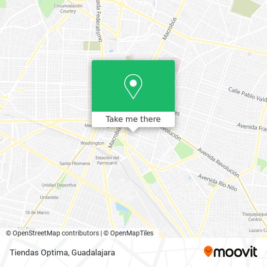 Tiendas Optima map