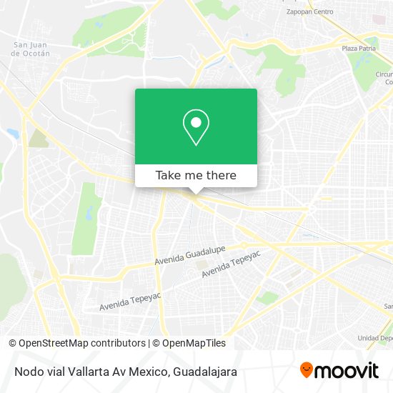 Nodo vial Vallarta Av Mexico map