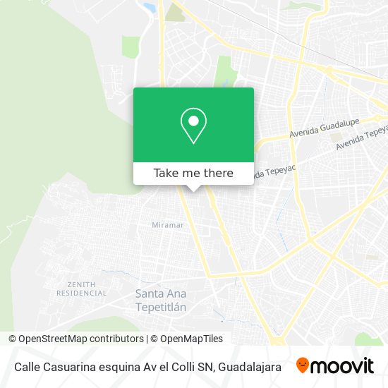Mapa de Calle Casuarina esquina Av el Colli SN