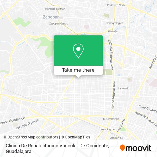 Clinica De Rehabilitacion Vascular De Occidente map
