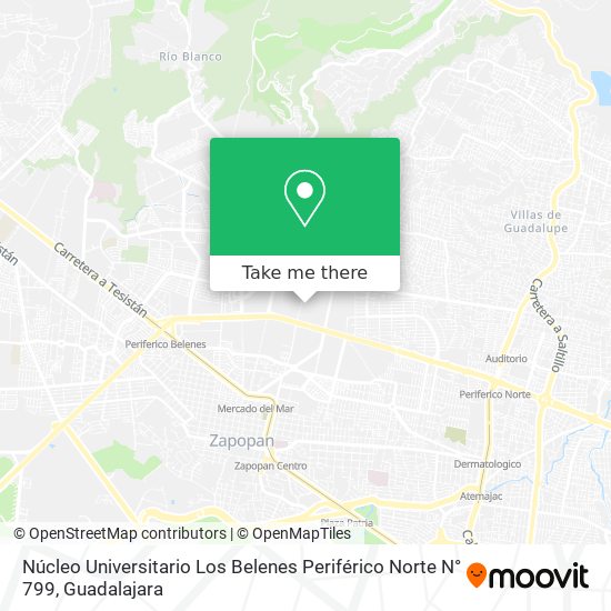 Mapa de Núcleo Universitario Los Belenes Periférico Norte N° 799