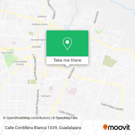 Mapa de Calle Cordillera Blanca 1039