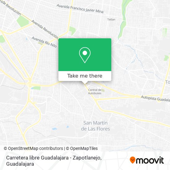 Carretera libre Guadalajara - Zapotlanejo map