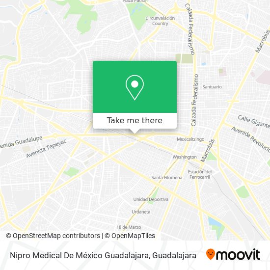 Mapa de Nipro Medical De México Guadalajara