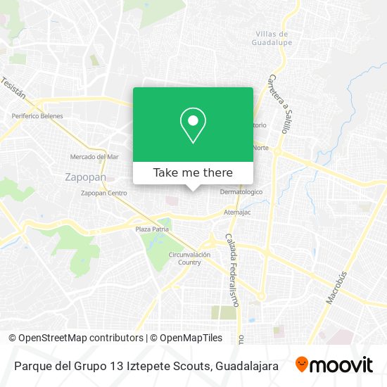 Parque del Grupo 13 Iztepete Scouts map