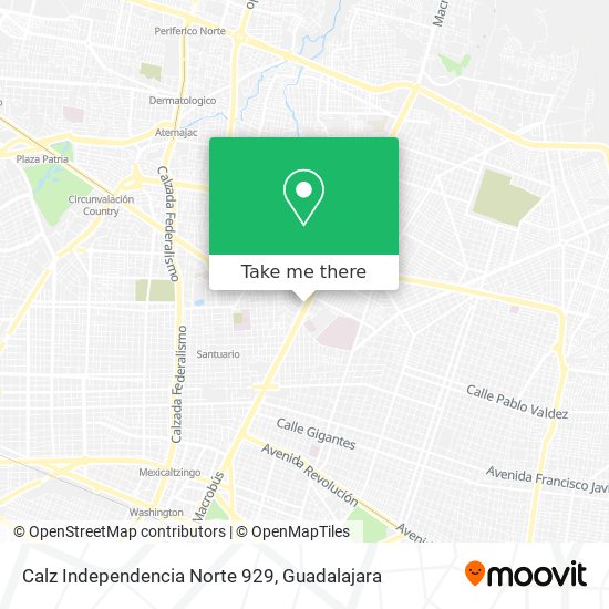 Mapa de Calz Independencia Norte 929