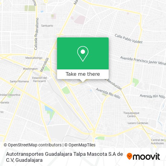 Autotransportes Guadalajara Talpa Mascota S.A de C.V map