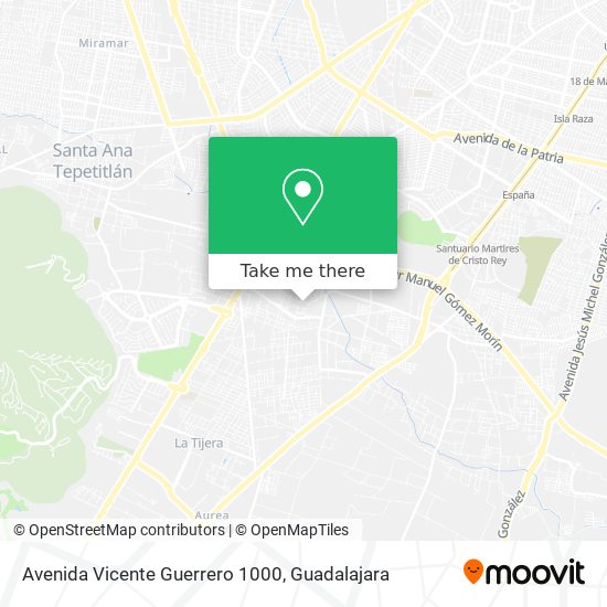 Mapa de Avenida Vicente Guerrero 1000