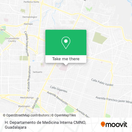 H. Departamento de Medicina Interna CMNO map