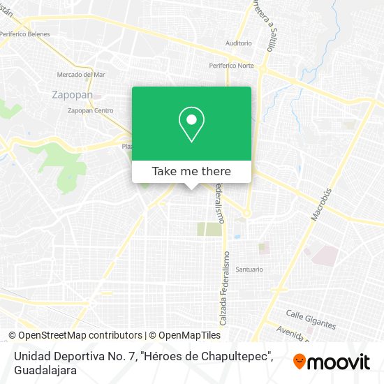 Mapa de Unidad Deportiva No. 7, "Héroes de Chapultepec"
