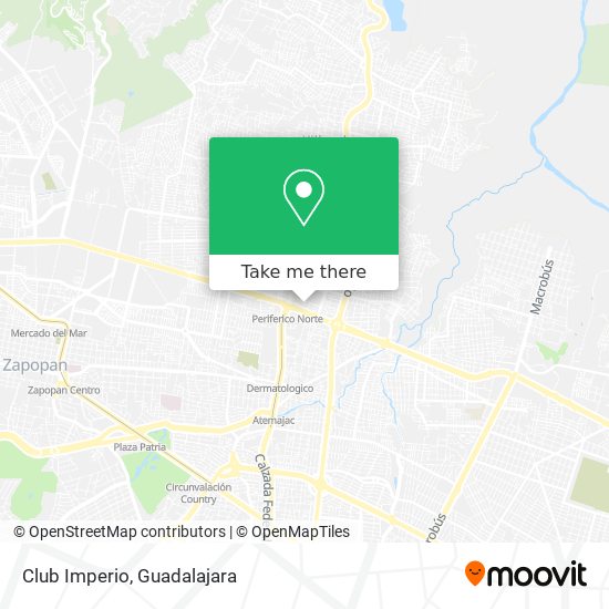 How to get to Club Imperio in Zapopan by Bus or Train?