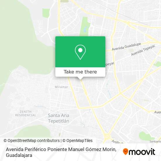 Avenida Periférico Poniente Manuel Gómez Morin map
