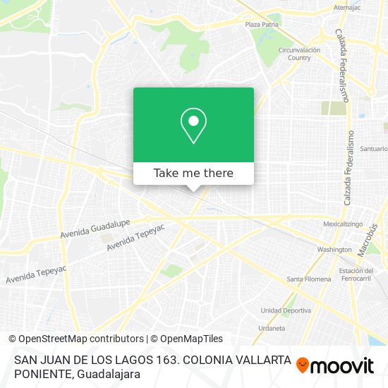 Mapa de SAN JUAN DE LOS LAGOS 163. COLONIA VALLARTA PONIENTE