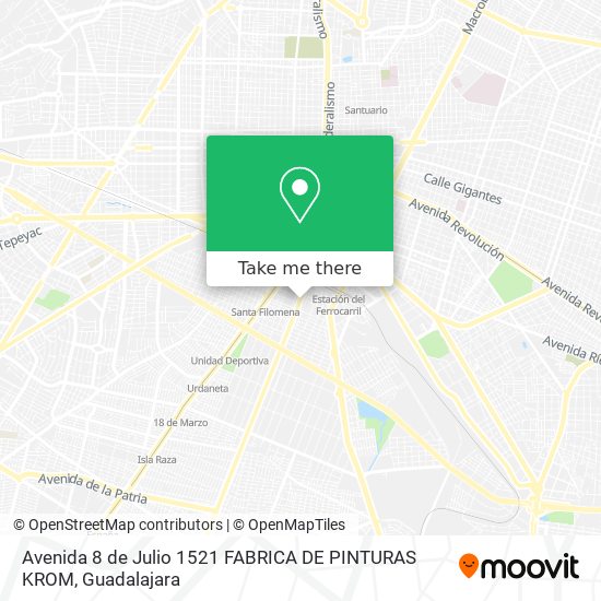 Avenida 8 de Julio 1521 FABRICA DE PINTURAS KROM map