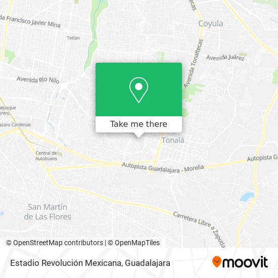 Mapa de Estadio Revolución Mexicana