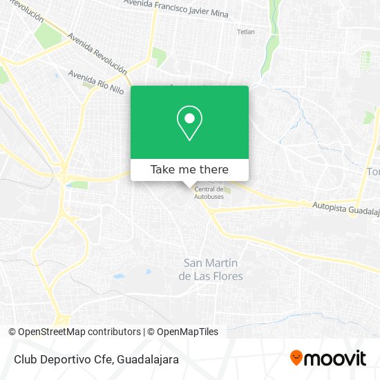 How to get to Club Deportivo Cfe in Tlaquepaque by Bus or Train?