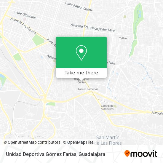 Unidad Deportiva Gómez Farías map