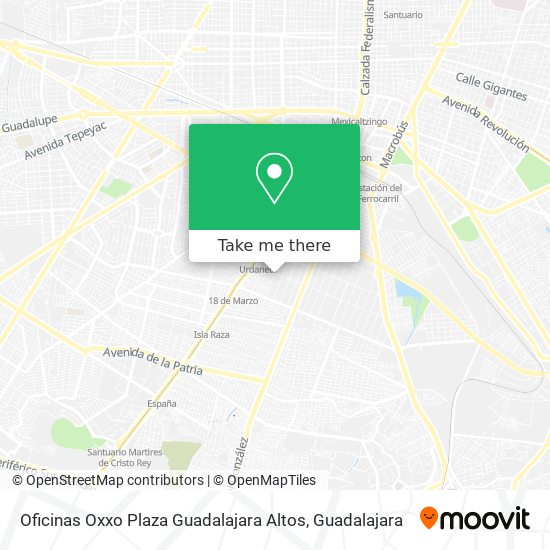Oficinas Oxxo Plaza Guadalajara Altos map