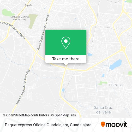 Mapa de Paquetexpress Oficina Guadalajara