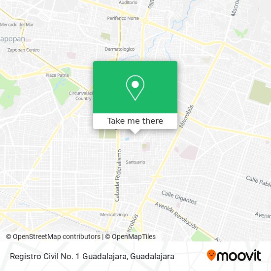 Registro Civil No. 1 Guadalajara map