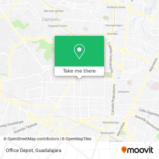 How to get to Office Depot in Guadalajara by Bus or Train?