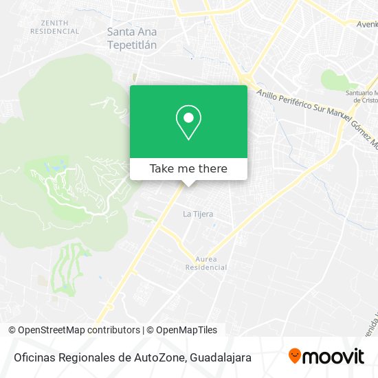 Oficinas Regionales de AutoZone map