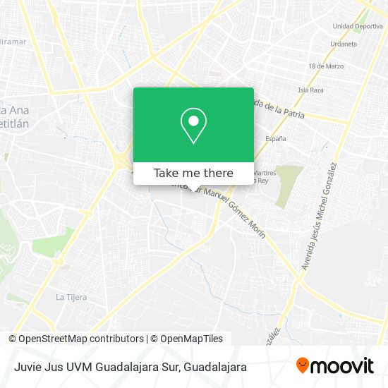 Mapa de Juvie Jus UVM Guadalajara Sur