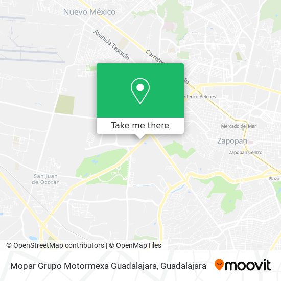 Mapa de Mopar Grupo Motormexa Guadalajara