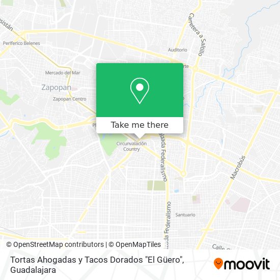 Mapa de Tortas Ahogadas y Tacos Dorados "El Güero"